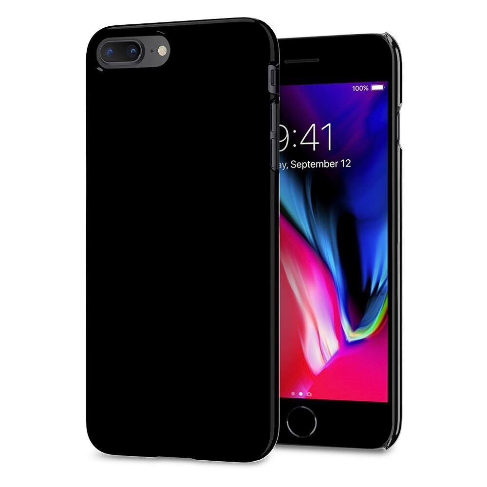 Spigen iPhone 8 Plus ile Uyumlu Kılıf Thin Fit Ultra İnce Jet Black