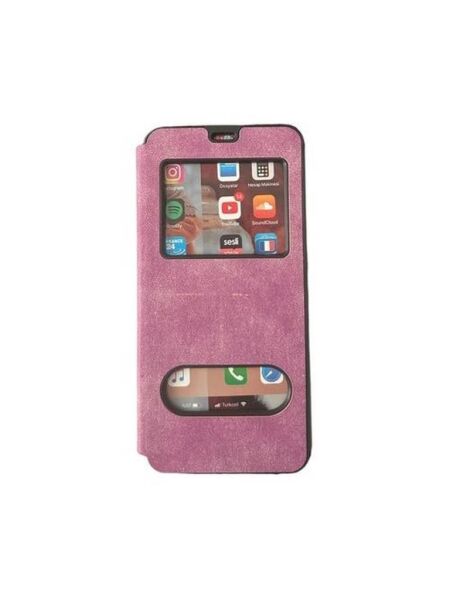 Jopus Venus V7 ile Uyumlu Premium Kapaklı Kılıf Mor