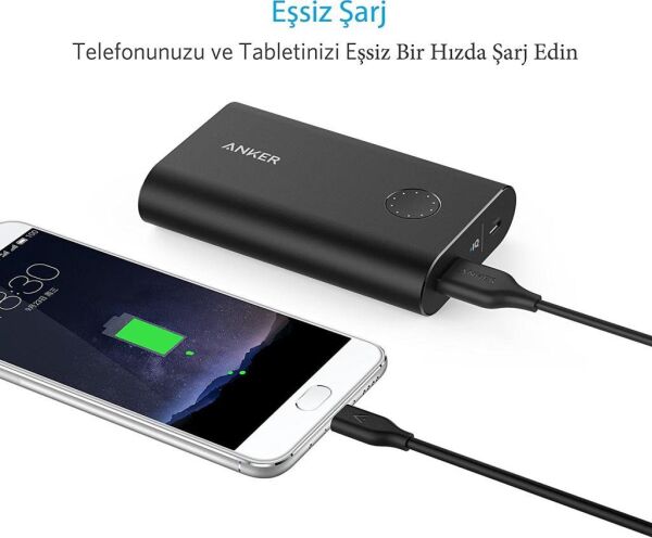 Anker Powerline USB-C to USB 3.0 Type-C Şarj 0.9 Metre Siyah A8163