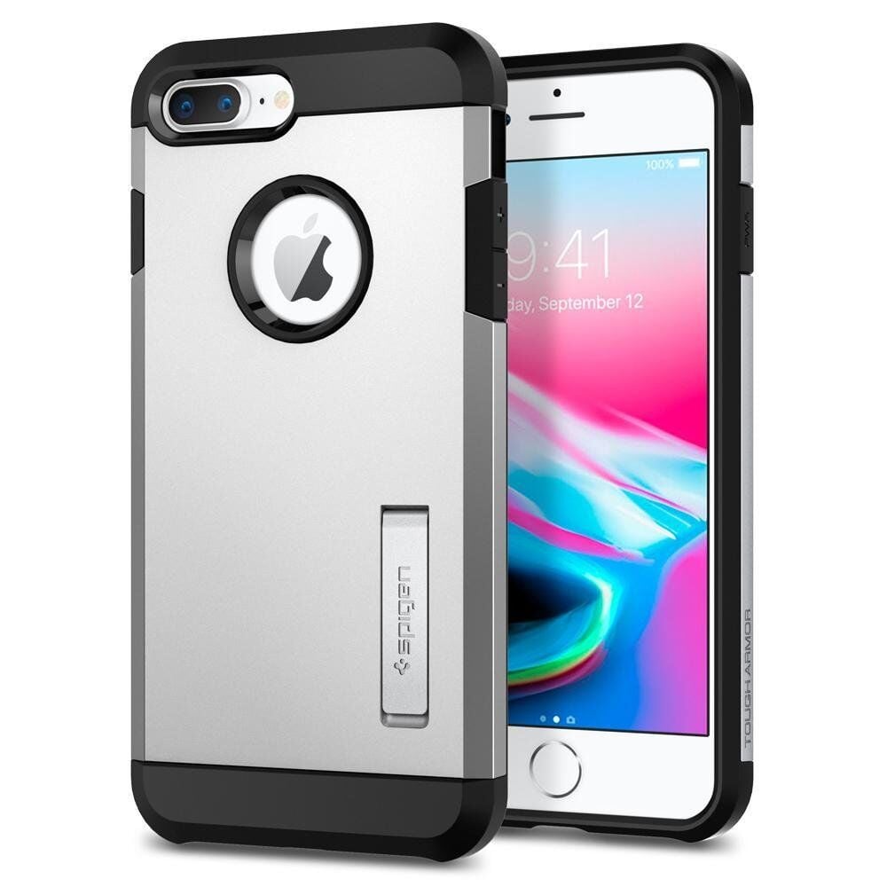 Spigen iPhone 7 Plus / 8 Plus ile Uyumlu Kılıf Tough Armor 2 Satin Silver