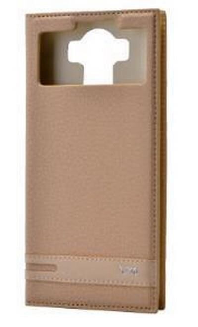 Zore V10 ile Uyumlu Elite Serisi Pencereli Kapaklı Kılıf Gold