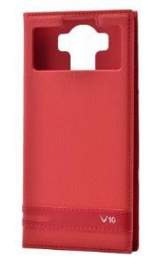 Zore V10 ile Uyumlu Elite Serisi Pencereli Kapaklı Kılıf -Kırmızı