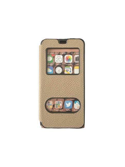 Jopus Galaxy A01 Core ile Uyumlu Premium Kapaklı Kılıf Gold