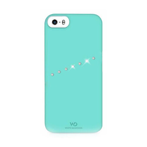 White Diamonds iPhone SE/5S/5 ile Uyumlu Swarovski Sash Desenli Kılıf Yeşil (Out)