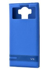 Zore V10 ile Uyumlu Elite Serisi Pencereli Kapaklı Kılıf -Mavi