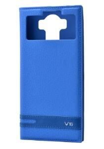 Zore V10 ile Uyumlu Elite Serisi Pencereli Kapaklı Kılıf -Mavi