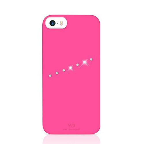White Diamonds iPhone SE/5S/5 ile Uyumlu Swarovski Sash Desenli Kılıf Pembe (Out)