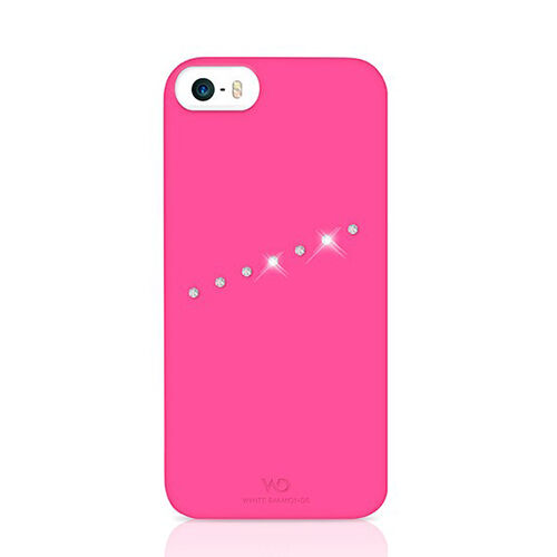 White Diamonds iPhone SE/5S/5 ile Uyumlu Swarovski Sash Desenli Kılıf Pembe (Out)