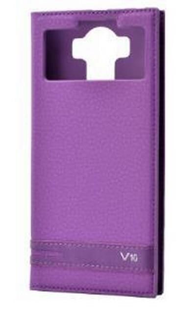 Zore V10 ile Uyumlu Elite Serisi Pencereli Kapaklı Kılıf -Mor