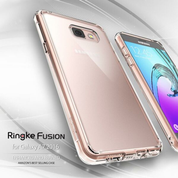 Ringke Fusion Galaxy A7 2016 ile Uyumlu Kılıf Crsytal Clear TPU Bumper Extra Darbe Emici