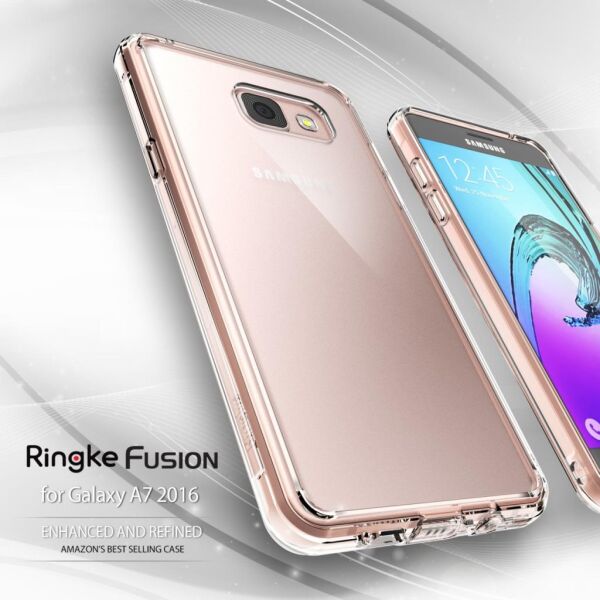 Ringke Fusion Galaxy A7 2016 ile Uyumlu Kılıf Crsytal Clear TPU Bumper Extra Darbe Emici