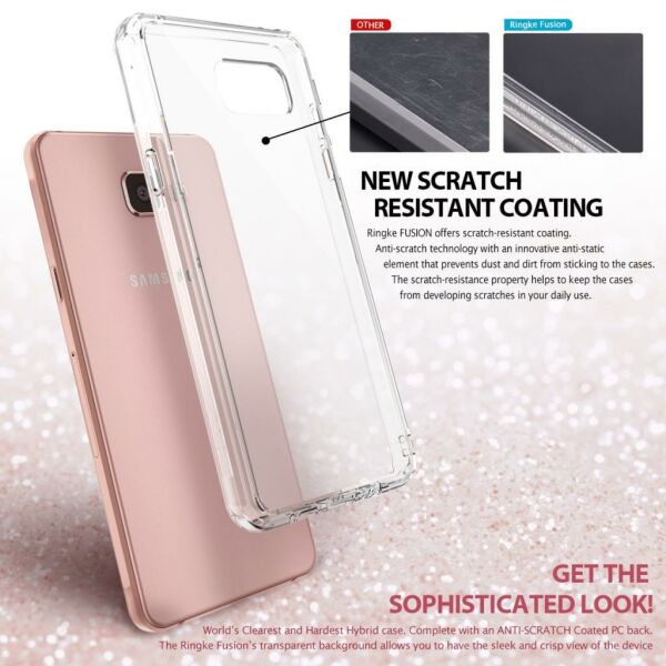Ringke Fusion Galaxy A7 2016 ile Uyumlu Kılıf Crsytal Clear TPU Bumper Extra Darbe Emici