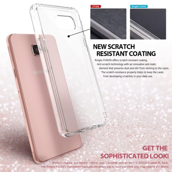 Ringke Fusion Galaxy A7 2016 ile Uyumlu Kılıf Crsytal Clear TPU Bumper Extra Darbe Emici
