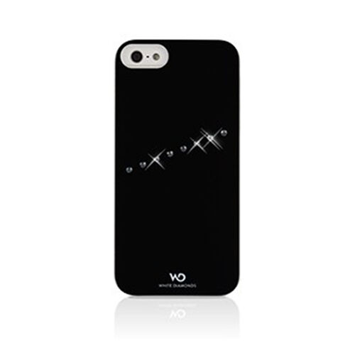 White Diamonds iPhone SE/5S/5 ile Uyumlu Swarovski Sash Desenli Kılıf Siyah (Out)