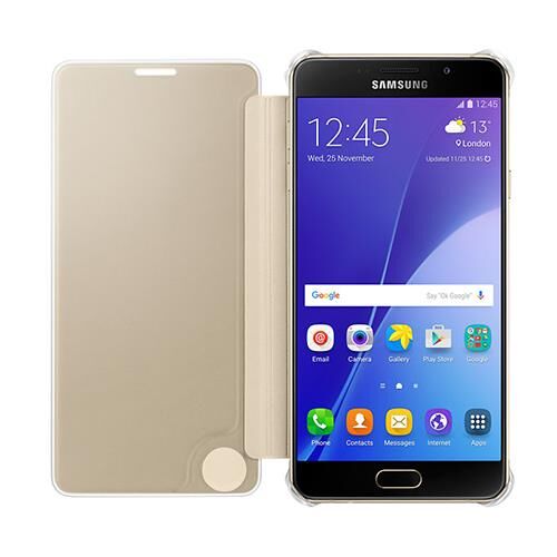 Galaxy A7 (2016) A710F ile Uyumlu Clear View Cover Altın EF-ZA710CFEGWW