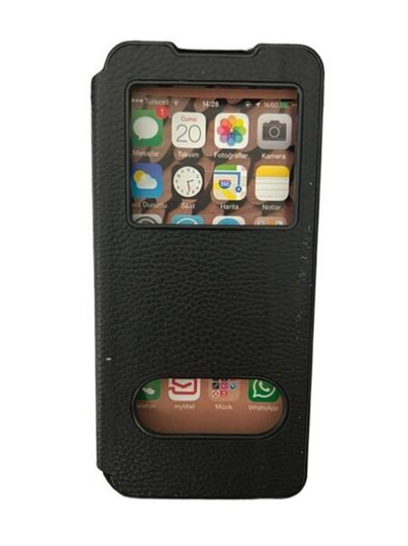 Jopus Galaxy A02 ile Uyumlu Premium Kapaklı Kılıf Siyah