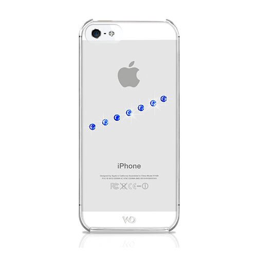 White Diamonds iPhone SE/5S/5 ile Uyumlu Swarovski Sash İce Desenli Kılıf Blue (Out)