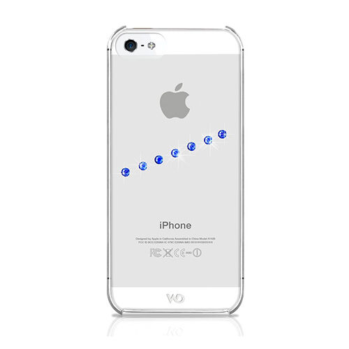 White Diamonds iPhone SE/5S/5 ile Uyumlu Swarovski Sash İce Desenli Kılıf Blue (Out)