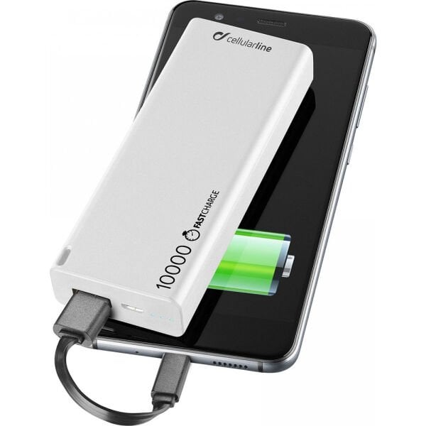 Cellular Line FreePower Slim 10000 mAh Powerbank Beyaz