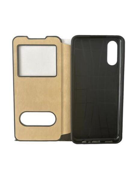 Jopus Galaxy A02 ile Uyumlu Premium Kapaklı Kılıf Gold