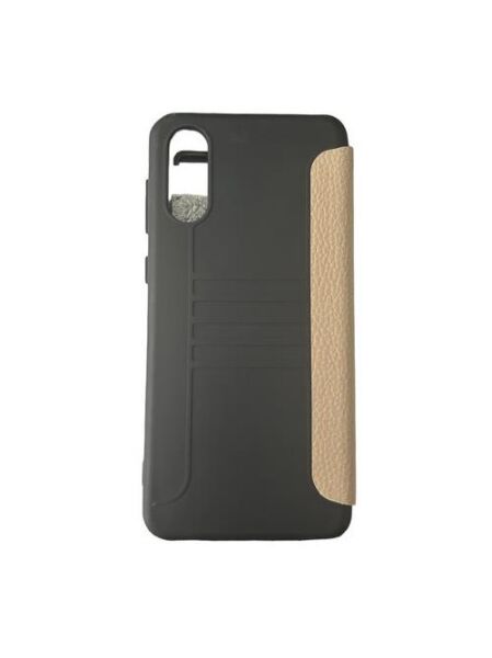 Jopus Galaxy A02 ile Uyumlu Premium Kapaklı Kılıf Gold