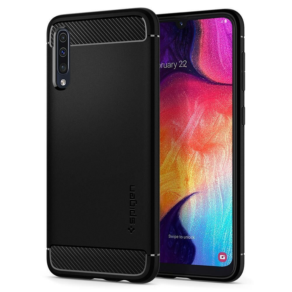 Spigen Galaxy A50/A50s/A30s ile Uyumlu Kılıf Rugged Armor Matte Black