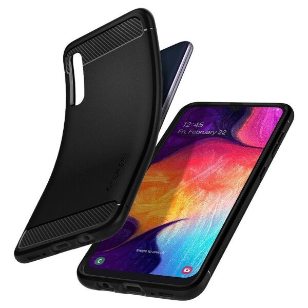 Spigen Galaxy A50/A50s/A30s ile Uyumlu Kılıf Rugged Armor Matte Black