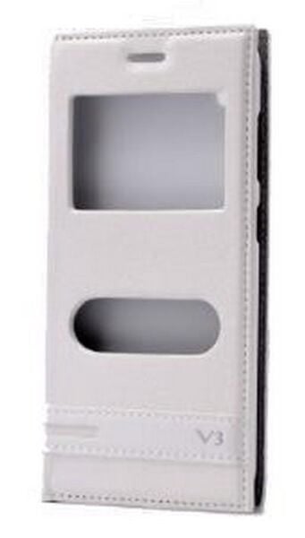 Zore Venüs V3 5570 ile Uyumlu Elite Serisi Pencereli Kapaklı Kılıf Beyaz