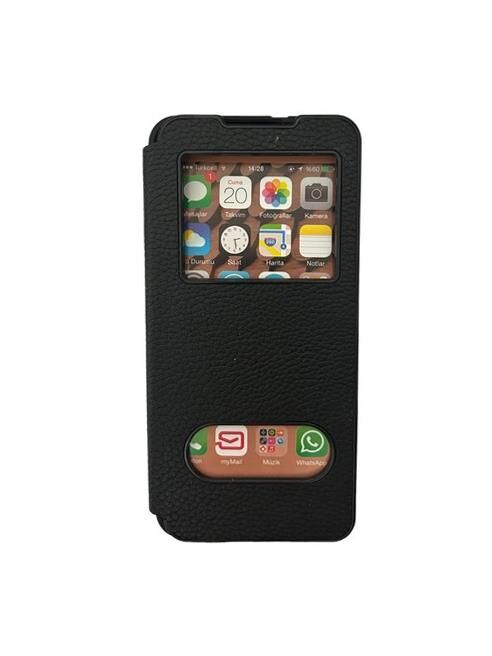 Jopus Galaxy A02s ile Uyumlu Premium Kapaklı Kılıf Siyah