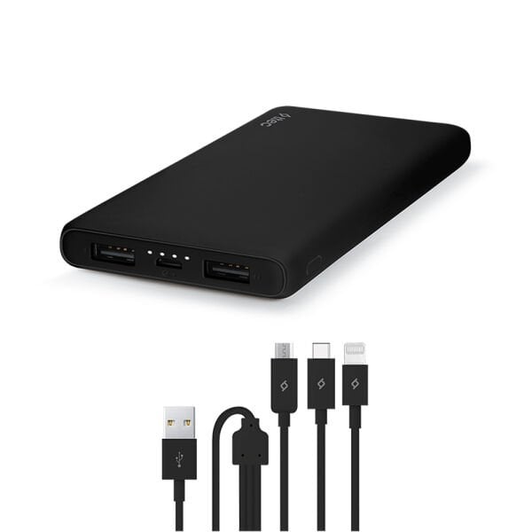 Ttec PowerSlim S Trio Harici Powerbank Şarj Cihazı 10000mAh Siyah 2BB171S