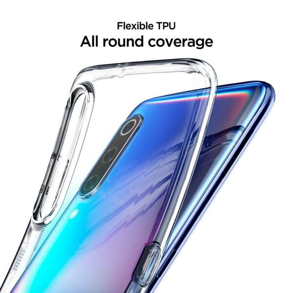 Spigen Mi 9 ile Uyumlu Kılıf Liquid Crystal Fit Crystal Clear