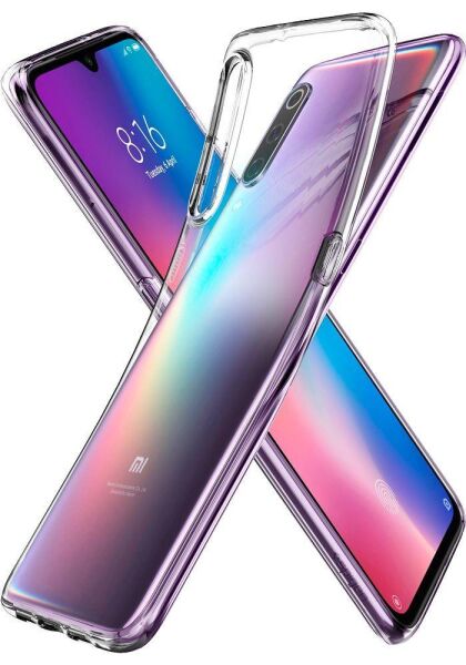 Spigen Mi 9 ile Uyumlu Kılıf Liquid Crystal Fit Crystal Clear
