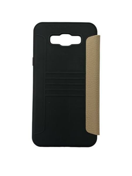 Jopus Galaxy J7 2016 ile Uyumlu Premium Kapaklı Kılıf Gold