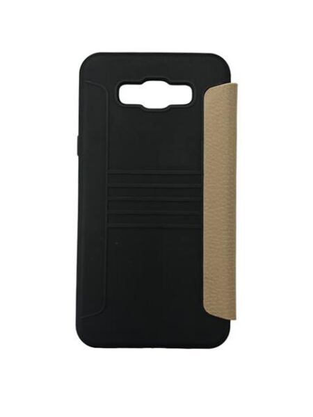 Jopus Galaxy J7 2016 ile Uyumlu Premium Kapaklı Kılıf Gold