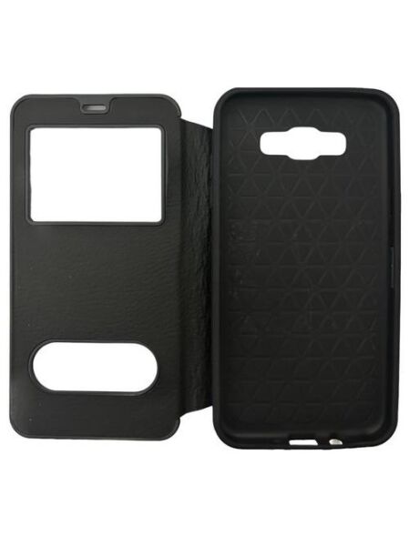 Jopus Galaxy J7 2016 ile Uyumlu Premium Kapaklı Kılıf Siyah