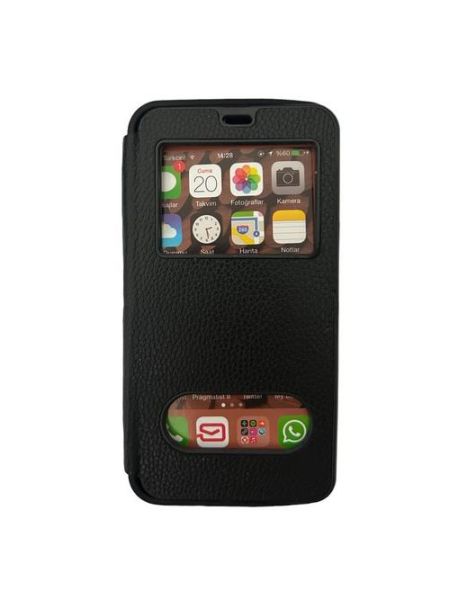 Jopus Galaxy J7 2016 ile Uyumlu Premium Kapaklı Kılıf Siyah