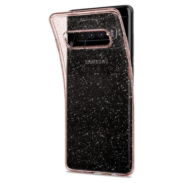 Spigen Galaxy S10 ile Uyumlu Kılıf Liquid Crystal Glitter Rose Quartz