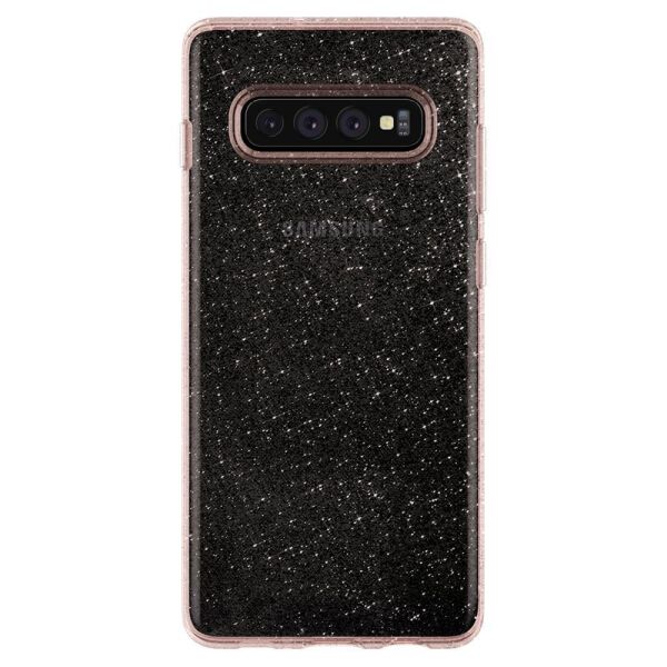 Spigen Galaxy S10 ile Uyumlu Kılıf Liquid Crystal Glitter Rose Quartz