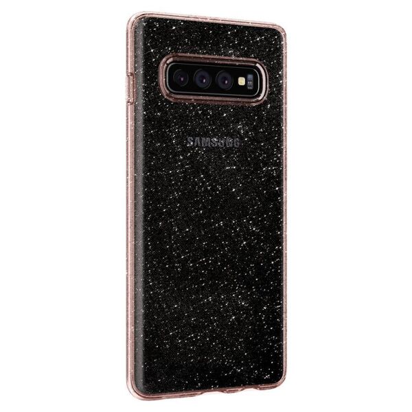 Spigen Galaxy S10 ile Uyumlu Kılıf Liquid Crystal Glitter Rose Quartz