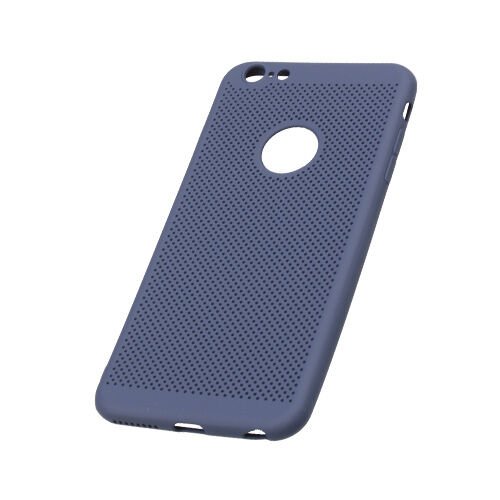 iPhone 6Plus/6SPlus ile Uyumlu Rubber Delikli Silikon Kılıf Lacivert