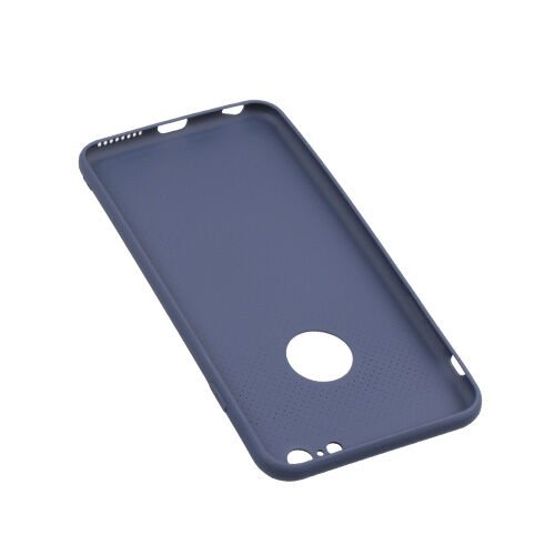 iPhone 6Plus/6SPlus ile Uyumlu Rubber Delikli Silikon Kılıf Lacivert