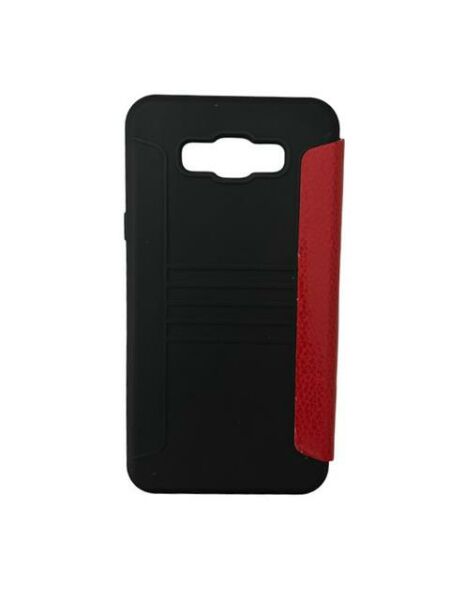 Jopus Galaxy J7 2016 ile Uyumlu Premium Kapaklı Kılıf Kırmızı