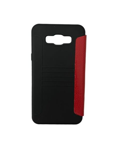 Jopus Galaxy J7 2016 ile Uyumlu Premium Kapaklı Kılıf Kırmızı