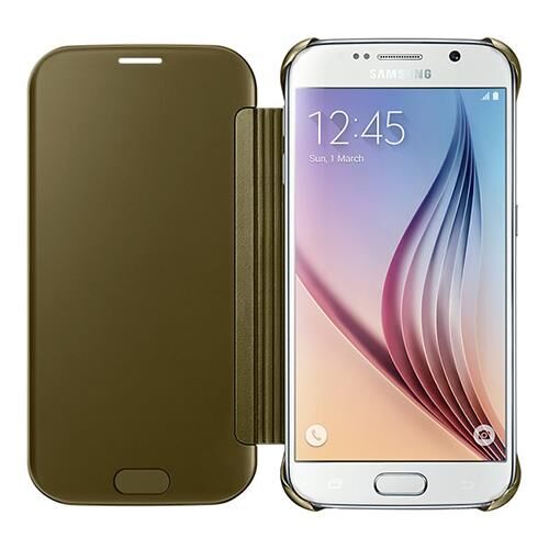 Galaxy S6 ile Uyumlu Clear View Cover Altın EF-ZG920BFEGWW (Out)
