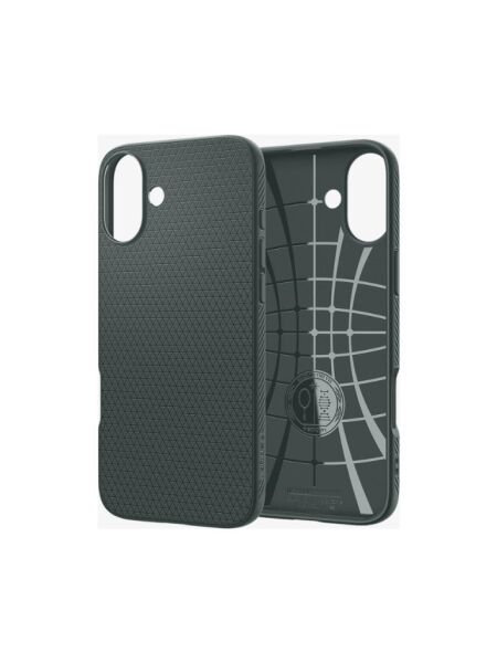 Spigen iPhone 16 Plus ile Uyumlu Kılıf Liquid Air Abyss Green