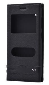 Zore Venüs V3 5040 ile Uyumlu Elite Serisi Pencereli Kapaklı Kılıf Siyah