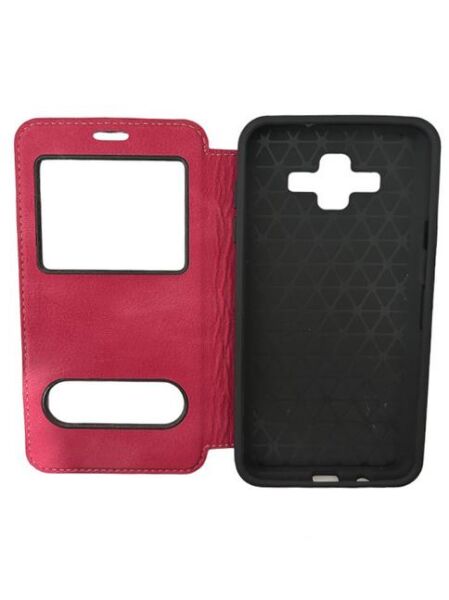 Jopus Galaxy J7 Duo ile Uyumlu Premium Kapaklı Kılıf Pembe