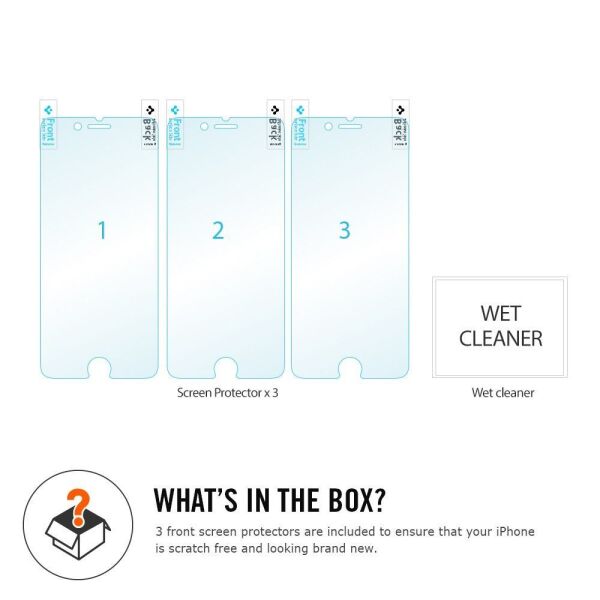 Spigen iPhone 6/6s ile Uyumlu Ekran Koruyucu Crystal 3 Adet
