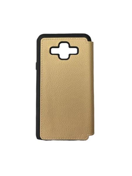 Jopus Galaxy J7 Duo ile Uyumlu Premium Kapaklı Kılıf Gold