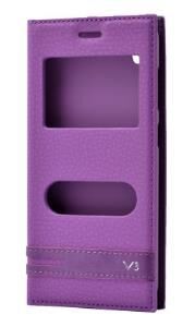 Zore Venüs V3 5040 ile Uyumlu Elite Serisi Pencereli Kapaklı Kılıf Mor